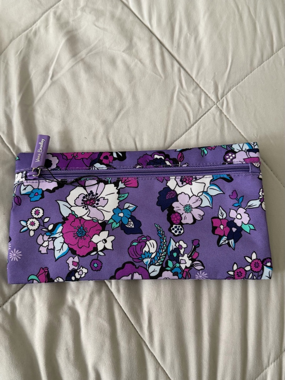 Vera Bradley Purple Floral Zip Cosmetic Bag
